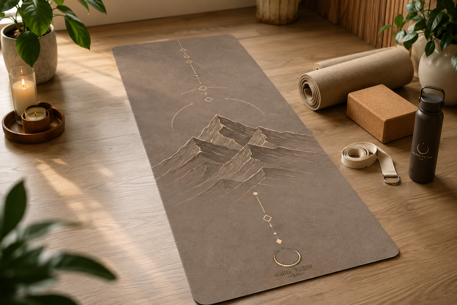 Mountain Yoga Mat | Premium Non-Slip Rubber Yoga Mat