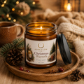 Christmas Warmth Soy Wax Candle Natural Aromatherapy Candle in Amber Glass Jar 9oz