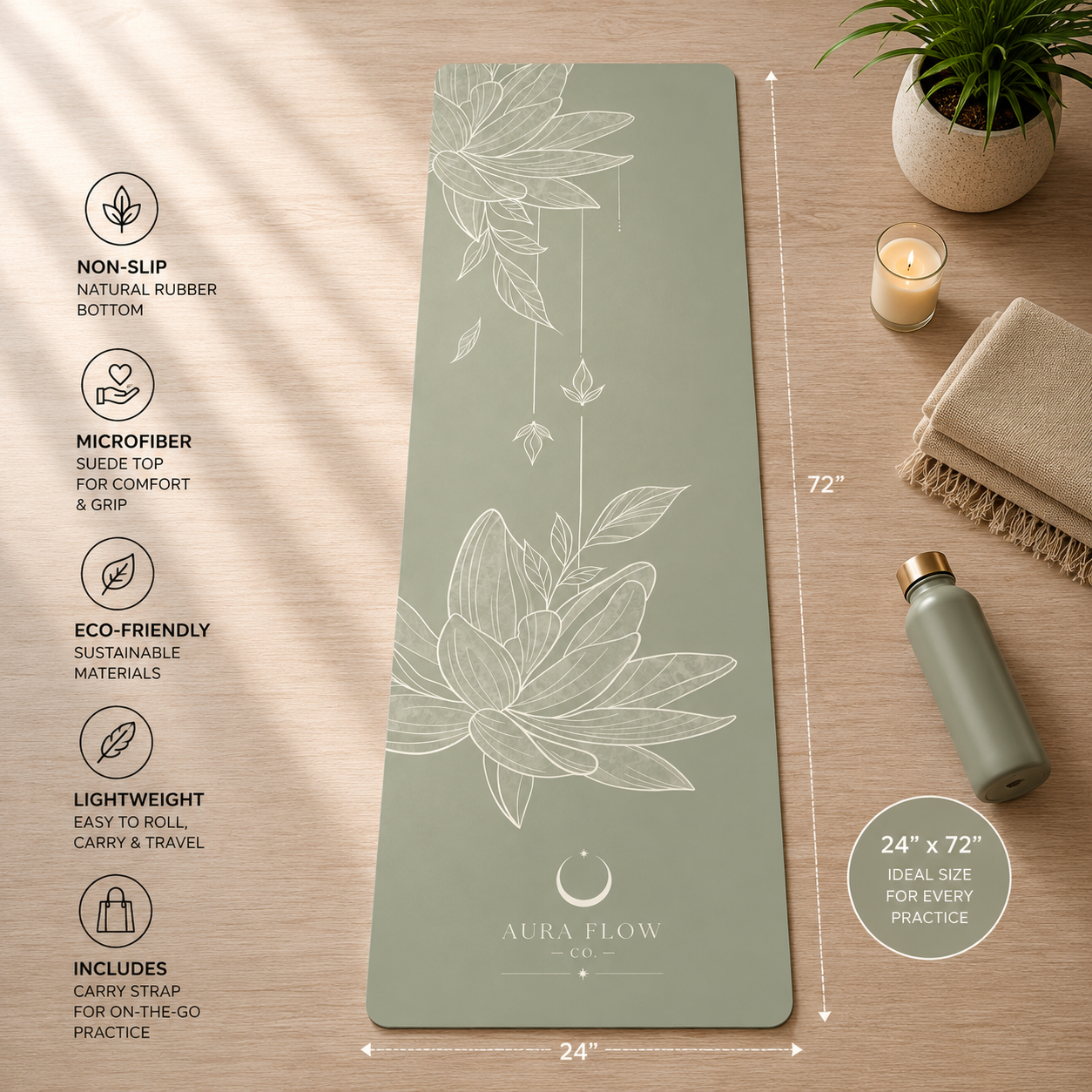 Sage Lotus Flow Yoga Mat