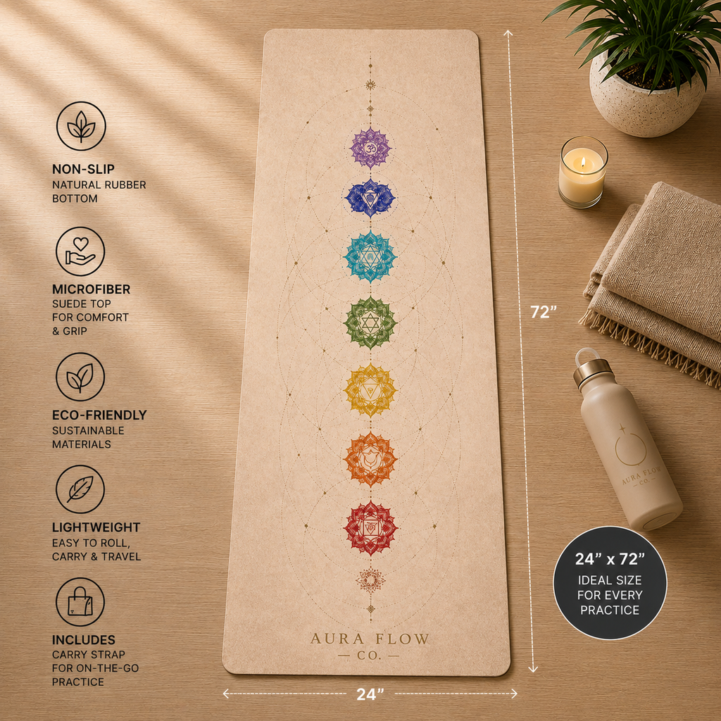 Chakra Alignment Yoga Mat | Premium Non-Slip Rubber Yoga Mat