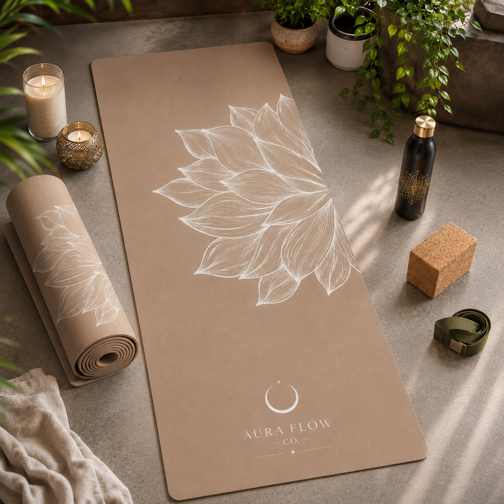 Neutral Lotus Yoga Mat | Premium Non-Slip Natural Rubber Yoga Mat