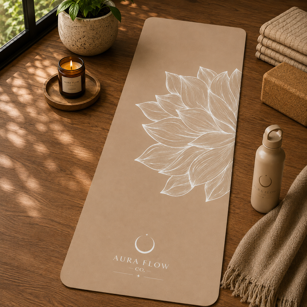 Neutral Lotus Yoga Mat | Premium Non-Slip Natural Rubber Yoga Mat