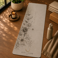 Neutral Moon Garden Yoga Mat | Premium Non-Slip Natural Rubber Yoga Mat
