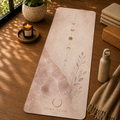 Rose Quartz Moon Yoga Mat | Premium Non-Slip Natural Rubber Yoga Mat