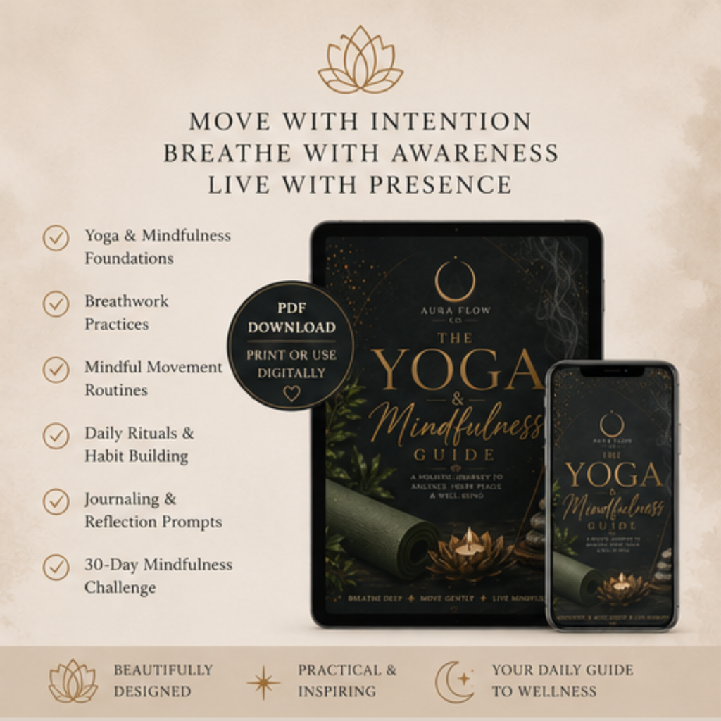 The Yoga & Mindfulness Guide | Digital Wellness Journal & Mindfulness Workbook | Printable Self-Care Planner | PDF Download