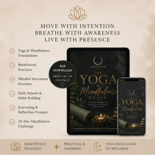 The Yoga & Mindfulness Guide | Digital Wellness Journal & Mindfulness Workbook | Printable Self-Care Planner | PDF Download
