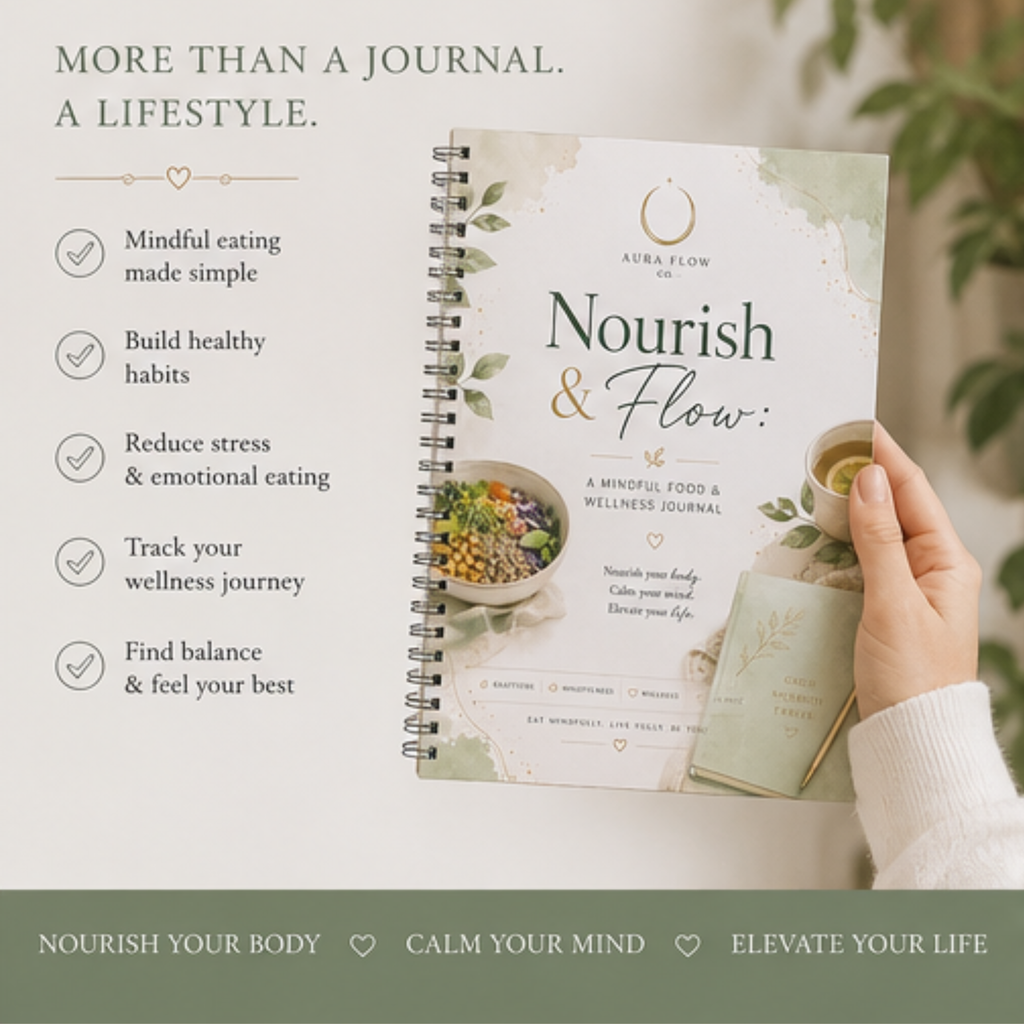 Nourish & Flow: A Mindful Food & Wellness Journal | Digital Download Wellness Planner, Food Tracker, Meal Planner & Healthy Habit Journal