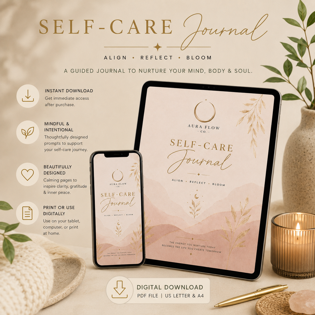 Aura Flow Co. Self-Care Journal Printable Planner | PDF Download